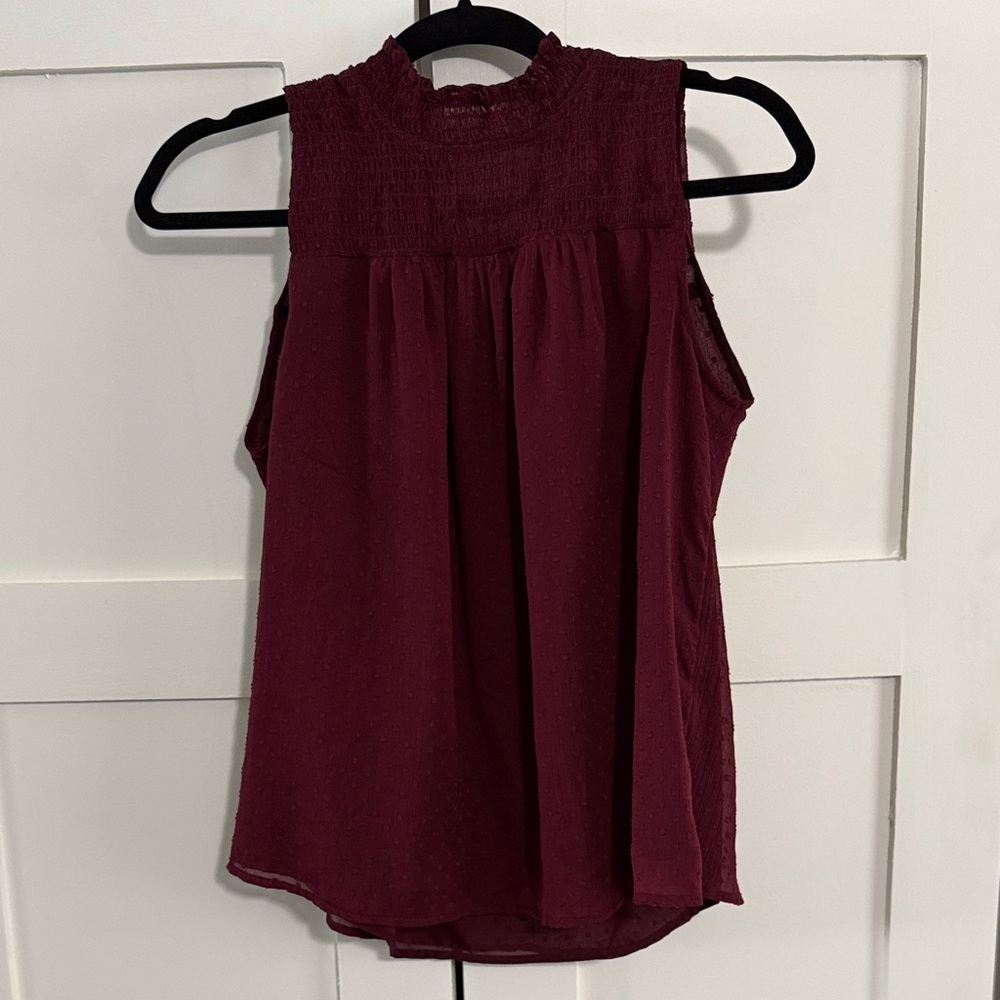 LOFT Rich Burgundy Sleeveless Blouse